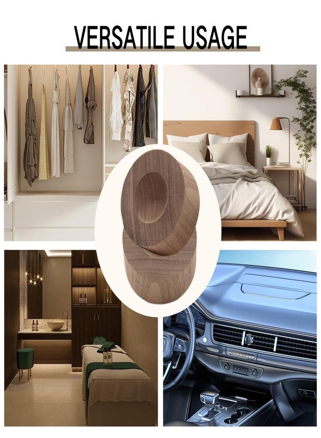 SAMIQU Wooden Essential Oil Diffuser – 2 PCS Walnut Wood Aromatherapy Diffuser, Small Cylinder Passive Diffuser for Home Office Car Wardrobe Yoga Hall and SPA - Image 4